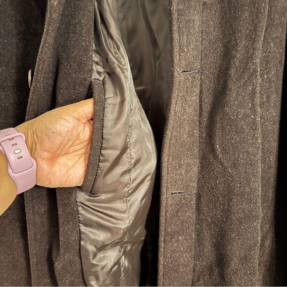 Banana Republic Men's Size XL Wool Cashmere Blend Over Coat Mid Length Button - Picture 10 of 12